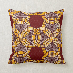 African Ankara Kitenge Gold Throw Kissen