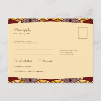 African Ankara Kitenge Gold UAWG Meal Postcard Einladungspostkarte