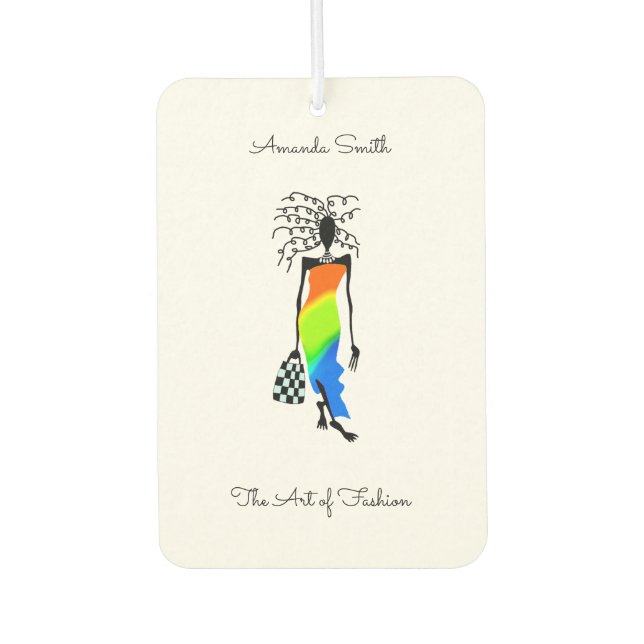 African Art, Elegant und stilvolle Modedame Autolufterfrischer (Vorderseite)