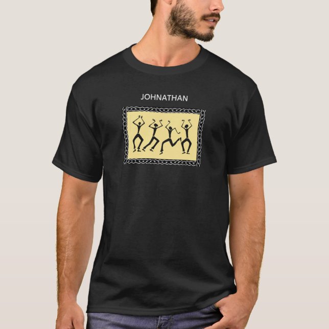 African Art Happy Phantastisch Silhouette Dancers T-Shirt (Vorderseite)
