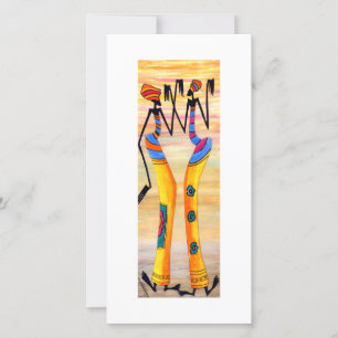 African Art Joy and Happiness Flat Holiday Card Feiertagskarte
