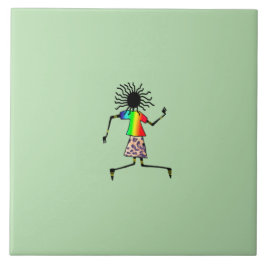 African Art, Niedlich Happy Dancer Fliese