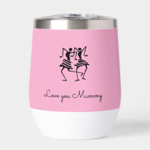 African Art, Silhouette Celebration Dancers Pink