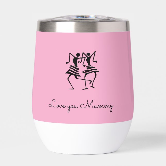 African Art, Silhouette Celebration Dancers Pink (Vorderseite)