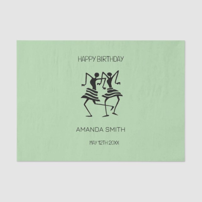 African Art, Silhouette Celebration Dancers Seidenpapier (Vorderseite)