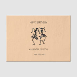 African Art, Silhouette Celebration Dancers Seidenpapier