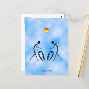 African Art Silhouette Dancers Celebration Postkarte