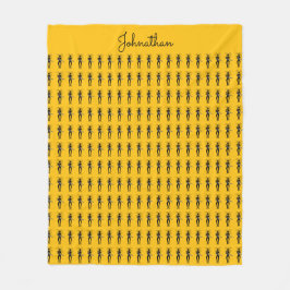 African Art, Silhouette Guitarist Pattern Fleecedecke