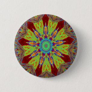 African Asian European Ethnic Pattern Button