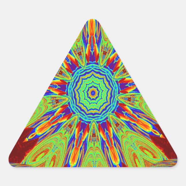 African Asian European Ethnic Pattern Dreieckiger Aufkleber (Vorderseite)