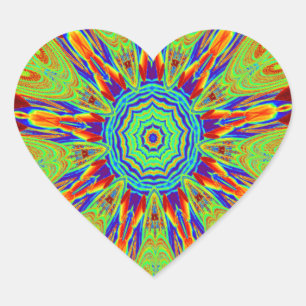 African Asian European Ethnic Pattern Herz-Aufkleber