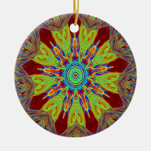 African Asian European Ethnic Pattern Keramik Ornament (Vorne)