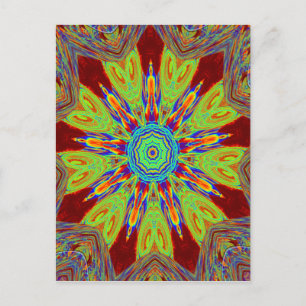 African Asian European Ethnic Pattern Postkarte