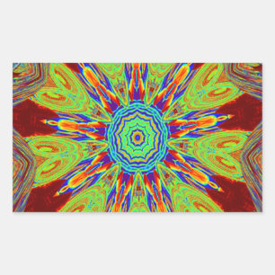 African Asian European Ethnic Pattern Rechteckiger Aufkleber