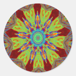 African Asian European Ethnic Pattern Runder Aufkleber