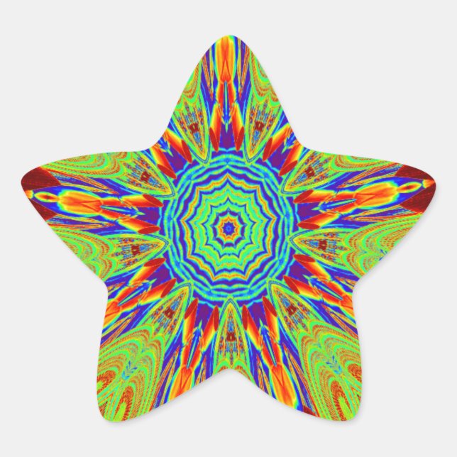 African Asian European Ethnic Pattern Stern-Aufkleber (Vorderseite)