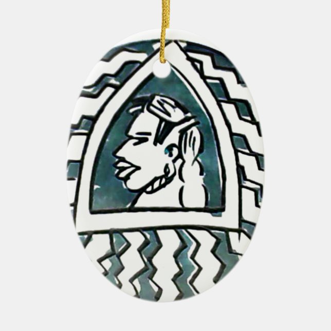 African Beauty Bongo Maasai Portrait Keramik Ornament (Vorne)