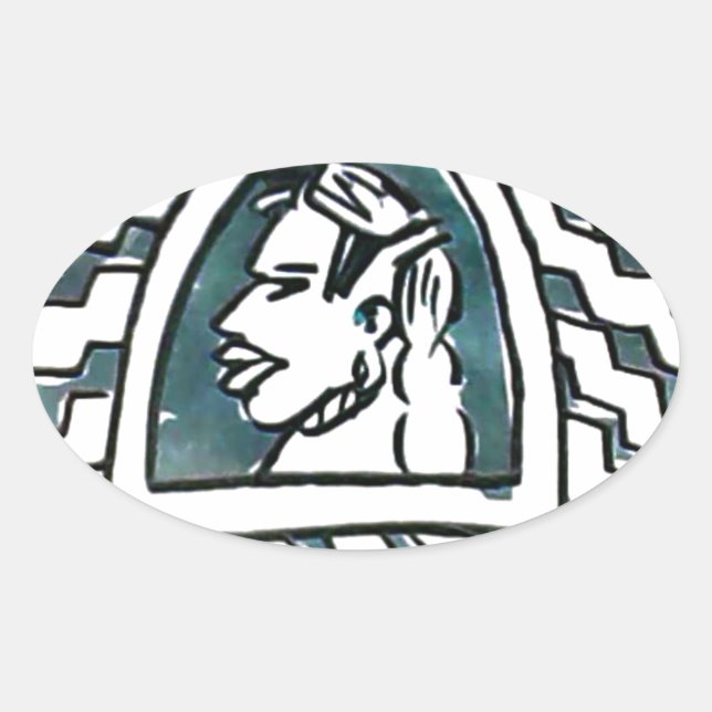 African Beauty Bongo Maasai Portrait Ovaler Aufkleber (Vorderseite)