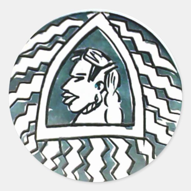 African Beauty Bongo Maasai Portrait Runder Aufkleber (Vorderseite)