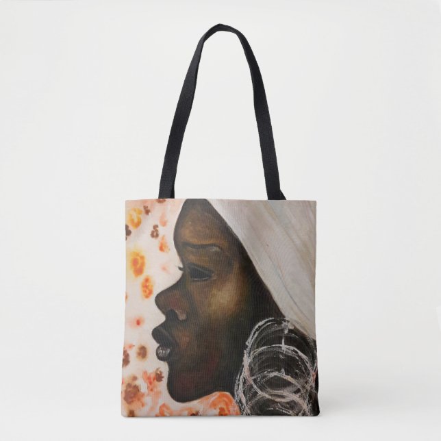 African Beauty Tote Bag Frauengesicht - Malerei (Vorderseite)