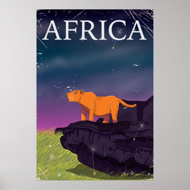 African Big Cat Vintage Poster (Vorne)