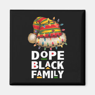 African Black Family Afro Team Santa Matching Chri Magnet