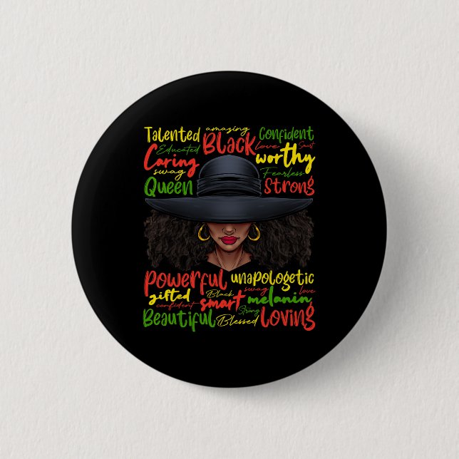 African Black History African American Ladys June Button (Vorderseite)