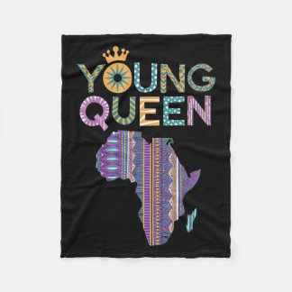 African Black Queen Art for Girl Women Melanin Afr Fleecedecke