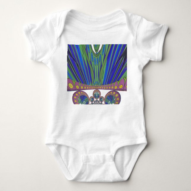 African Blue Lila Decoration Art Design Print Baby Strampler (Vorderseite)