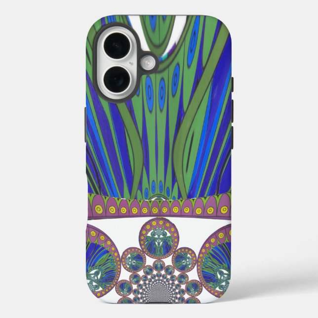African Blue Lila Decoration Art Design Print Case-Mate iPhone Hülle (Rückseite)