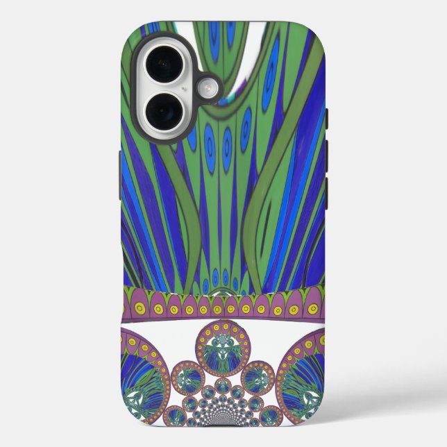 African Blue Lila Decoration Art Design Print Case-Mate iPhone Hülle (Rückseite)