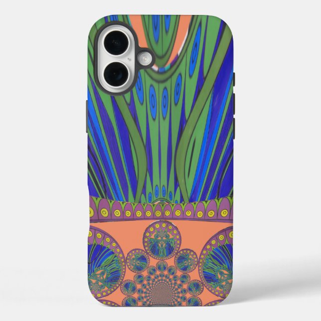 African Blue Lila Decoration Art Design Print Case-Mate iPhone Hülle (Rückseite)