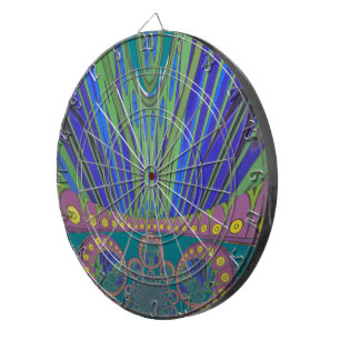 African Blue Lila Decoration Art Design Print Dartscheibe