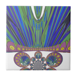 African Blue Lila Decoration Art Design Print Fliese