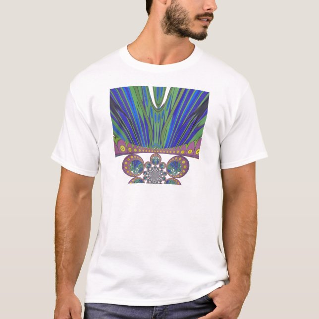 African Blue Lila Decoration Art Design Print T-Shirt (Vorderseite)