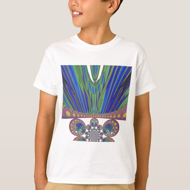African Blue Lila Decoration Art Design Print T-Shirt (Vorderseite)