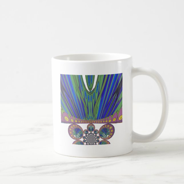 African Blue Lila Decoration Art Design Print Tasse (Rechts)