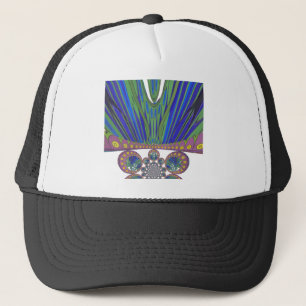African Blue Lila Decoration Art Design Print Truckerkappe