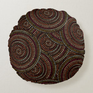 African Boho: Tribal Seamless Art. Rundes Kissen