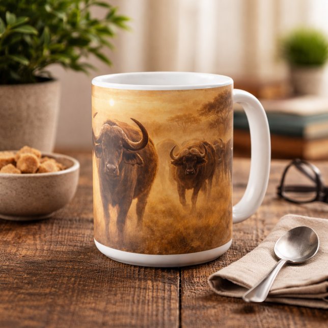 African Buffalo Herd Strength & Unity Wildlife Art Kaffeetasse (Von Creator hochgeladen)