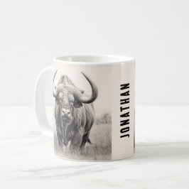 African Buffalo Pencil Zeichnend Kaffeetasse