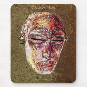 African Chokwe Tribal Mask Art Mousepad