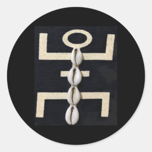 African Cowrie Cowry Muscheln Runder Aufkleber
