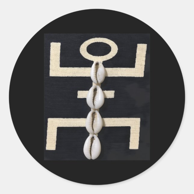 African Cowrie Cowry Muscheln Runder Aufkleber (Vorderseite)