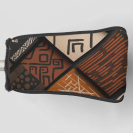 African culture designs on diagonal shapes golf headcover