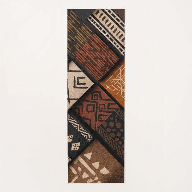 African culture designs on diagonal shapes yogamatte (Vorderseite)