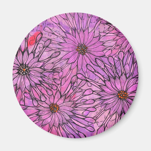 African Daisy Cape Daisies Pink Blume Blumenstrauß Magnet (Vorne)