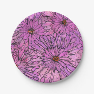 African Daisy Cape Daisies Pink Blume Blumenstrauß Pappteller