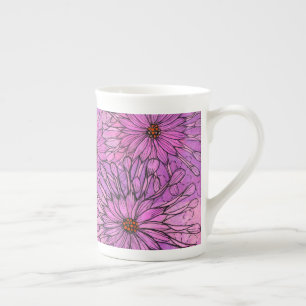 African Daisy Cape Daisies Pink Blume Blumenstrauß Prozellantasse