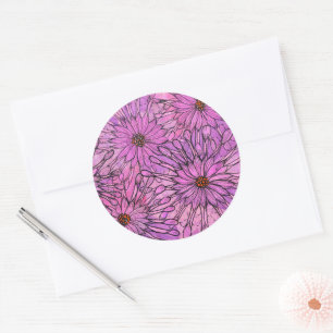 African Daisy Cape Daisies Pink Blume Blumenstrauß Runder Aufkleber